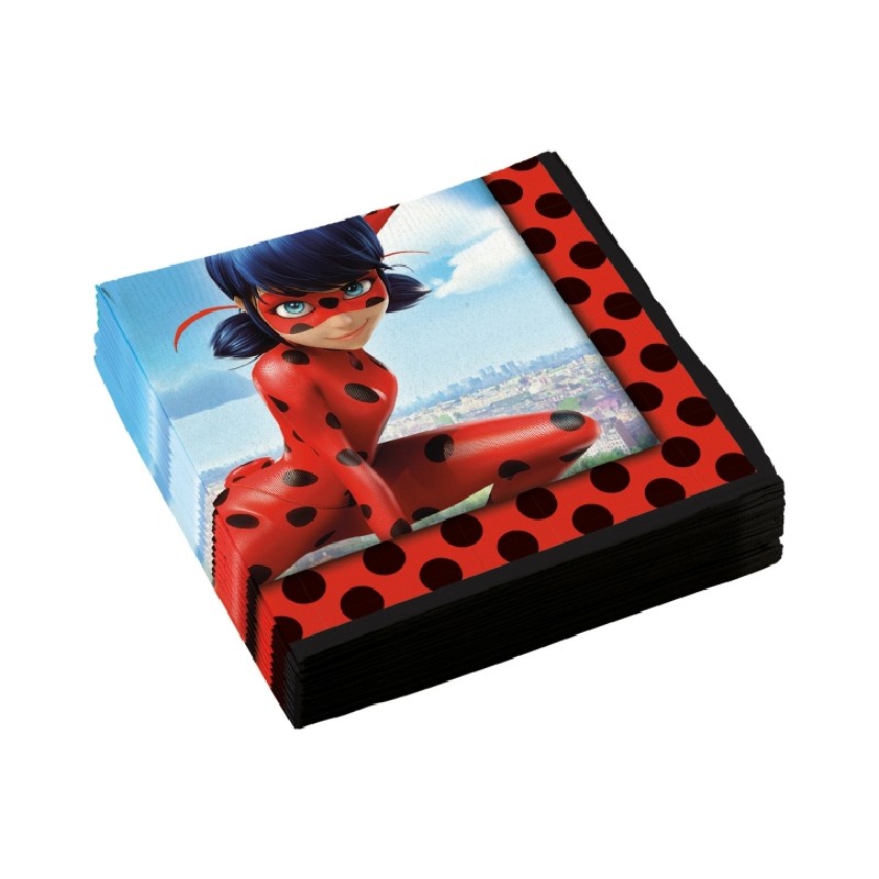 20 SERVIETTES MIRACULOUS LADYBUG 33 X 33 CM 20 SERVIETTES MIRACULOUS LADYBUG 33 X 33 CM