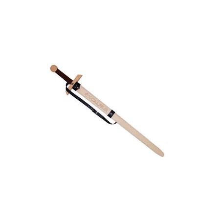 EPEE A DEUX MAINS EN BOIS AVEC BAUDRIEUR DORSAL 102 CM 
