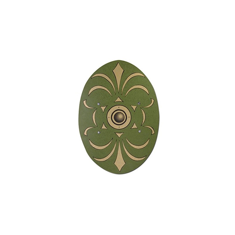 BOUCLIER EN BOIS ROMAIN FLAVIUS VERT/DORE 35/49 CM COURBE BOUCLIER EN BOIS ROMAIN FLAVIUS VERT/DORE 35/49 CM COURBE