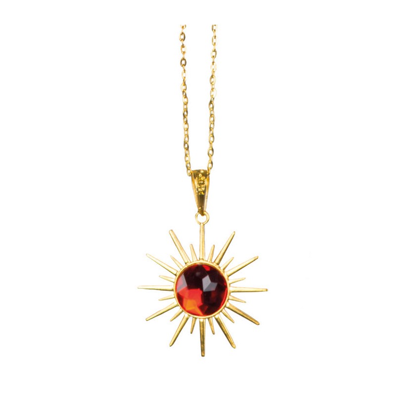 COLLIER SOLEIL AVEC RUBIS ROUGE AU MILIEU COLLIER SOLEIL AVEC RUBIS ROUGE AU MILIEU