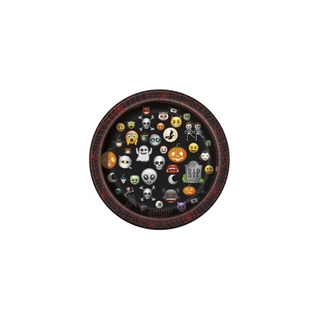 8 PETITES ASSIETTES EMOJI HALLOWEEN 17.1 CM 