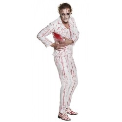 DEGUISEMENT COSTUME BLANC AVEC TACHE DE SANG TAILLE 54-56