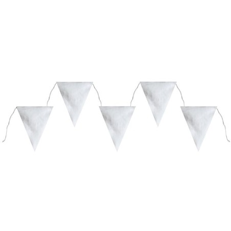 BANDEROLE FANIONS METALLISEES ARGENT 3 METRES