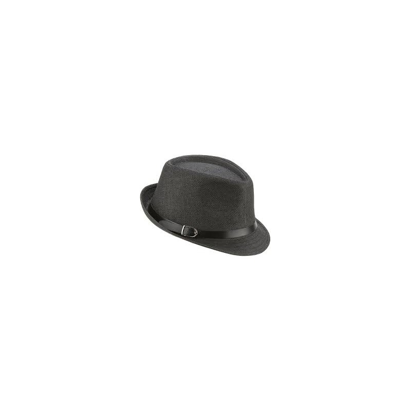 CHAPEAU BORSALINO NOIR LUXE  AVEC BOUCLE 