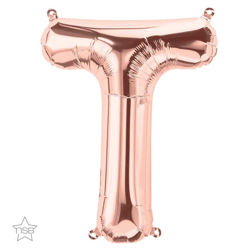 BALLON METALLIQUE LETTRE T ROSE GOLD 40 CM BALLON METALLIQUE LETTRE T ROSE GOLD 40 CM