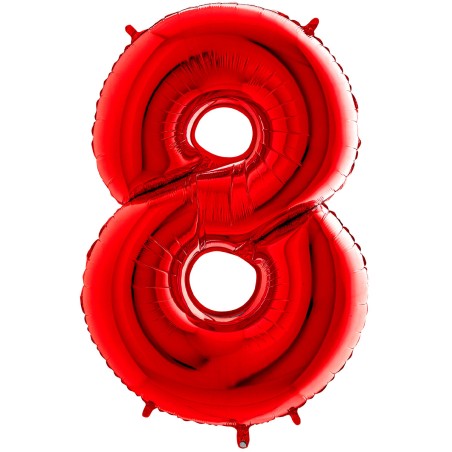 BALLON METALIQUE CHIFFRE ROUGE 8 35 CM
