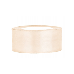 RUBAN SATIN BLANC CREME 25 MM X 25 M