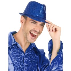 CHAPEAU BORSALINO A SEQUINS BLEU