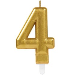 BOUGIE CHIFFRE 4 OR 