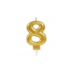 BOUGIE CHIFFRE 8 OR 
