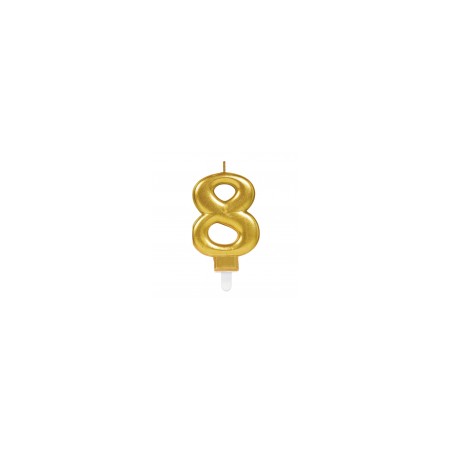 BOUGIE CHIFFRE 8 OR 