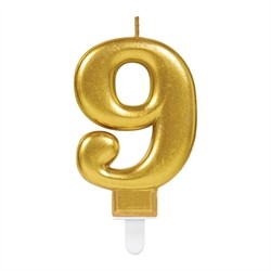 BOUGIE CHIFFRE 9 OR 