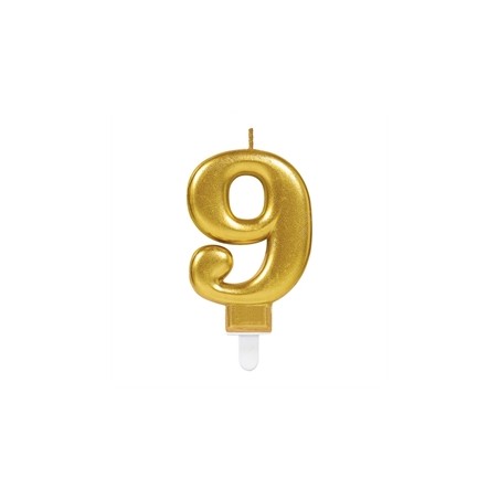 BOUGIE CHIFFRE 9 OR 