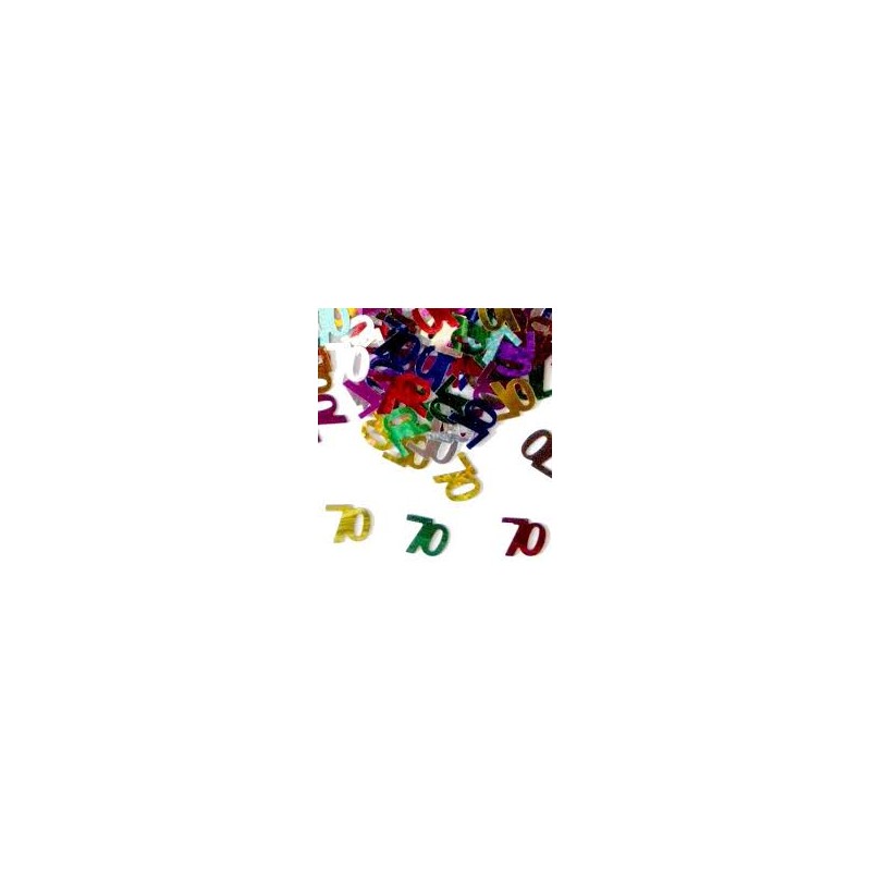 CONFETTIS 70 ANS MULTICOULEUR 14G 