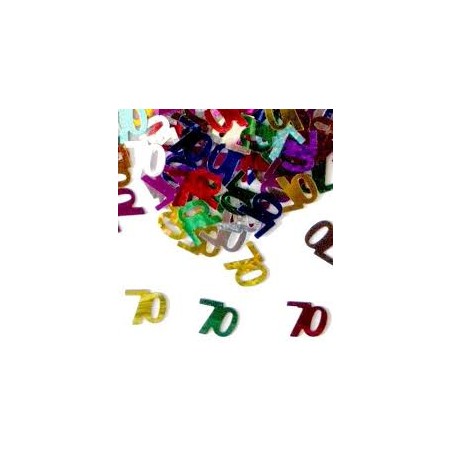 CONFETTIS 70 ANS MULTICOULEUR 14G 