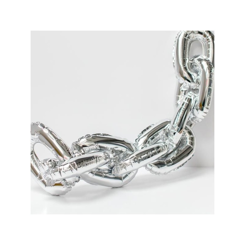 BALLON METALLIQUE CHAINE 80 CM ARGENT BALLON METALLIQUE CHAINE 80 CM ARGENT