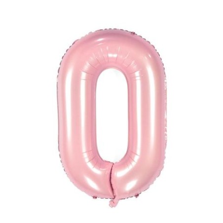 BALLON METALLIQUE CHAINE 80 CM ROSE PALE