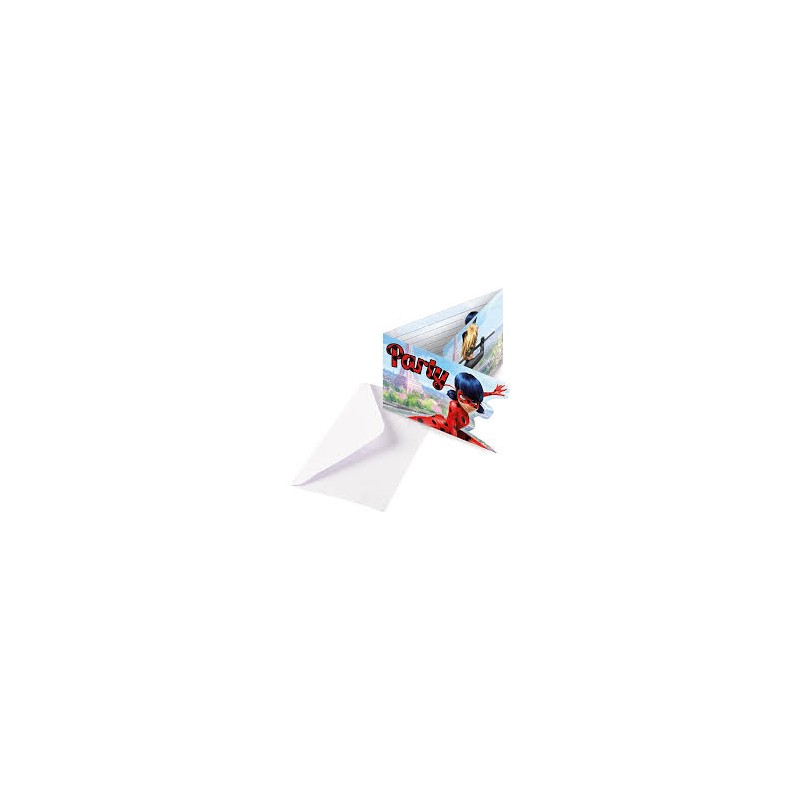 8 INVITATIONS MIRACULOUS LADYBUG 8 INVITATIONS MIRACULOUS LADYBUG