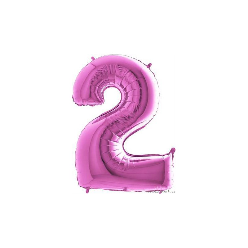 BALLON METALLIQUE CHIFFRE 2 ROSE FUSCHIA 102 CM BALLON METALLIQUE CHIFFRE 2 ROSE FUSCHIA 102 CM