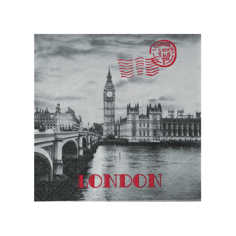 20 SERVIETTES LONDON ROUGE 33 X 33 CM 20 SERVIETTES LONDON ROUGE 33 X 33 CM