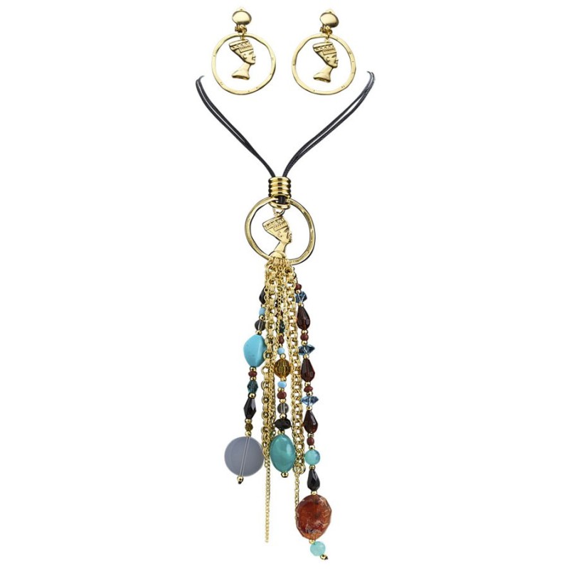 SET COLLIER+ BOUCLES D'OREILLES CLEOPATRE SET COLLIER+ BOUCLES D'OREILLES CLEOPATRE