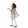 DEGUISEMENT FILLE CLOWN  VINTAGE GRIS ET ROUGE TAILLE 10/12ANS