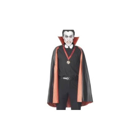 CAPE DE VAMPIRE ROUGE ET NOIR REVERSIBLE 