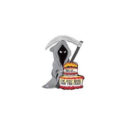 BALLON METALLIQUE FAUCHEUSE D'HALLOWEEN 89 CM DE HAUT