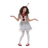 DEGUISEMENT FILLE CLOWN  VINTAGE GRIS ET ROUGE TAILLE S