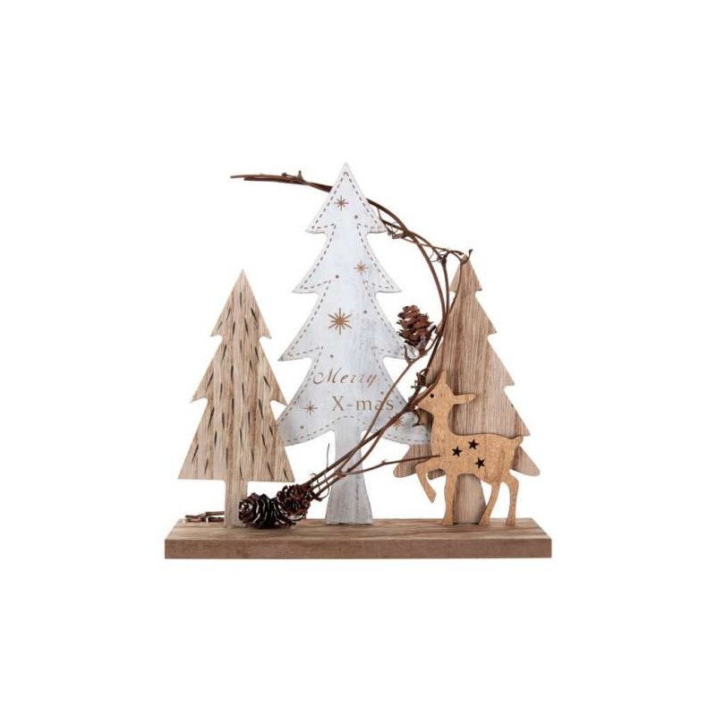 DECOR FORET NATURELLE BOIS RENNE ET SAPIN CUIVRE DECOR FORET NATURELLE BOIS RENNE ET SAPIN CUIVRE