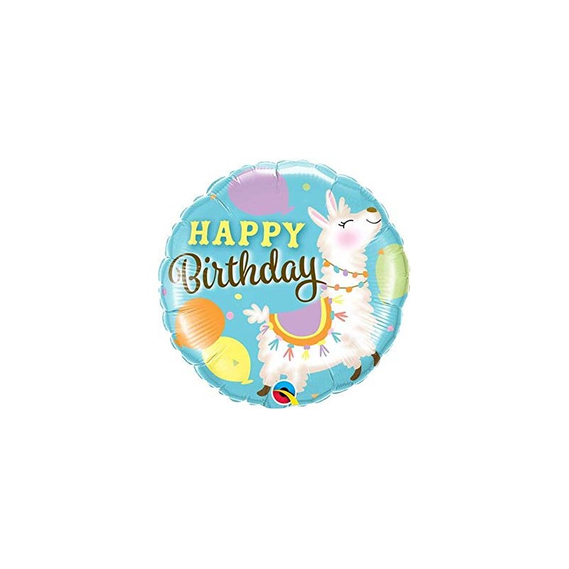 BALLON METALLIQUE ROND BIRTHDAY LAMA 46 CM BALLON METALLIQUE ROND BIRTHDAY LAMA 46 CM