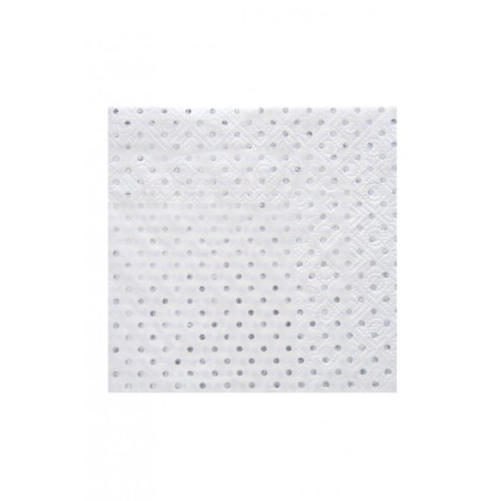 20 SERVIETTES METALLISEES ARGENT 25 X 25 CM