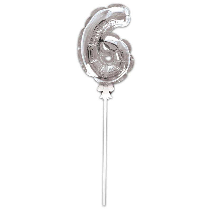 BALLON DECO DE GATEAU AUTOGONFLABLE 6 ARGENT BALLON DECO DE GATEAU AUTOGONFLABLE 6 ARGENT