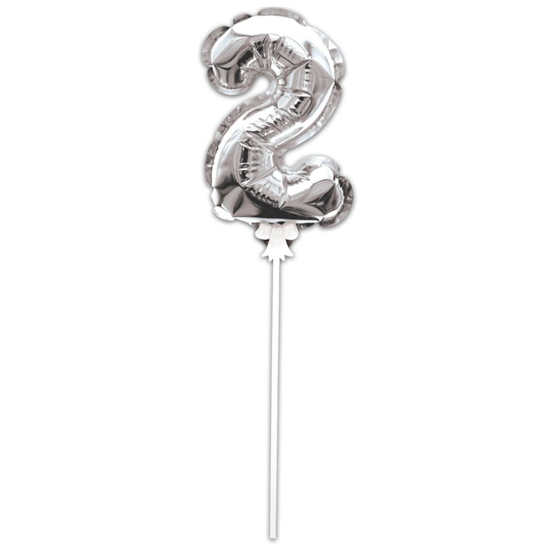 BALLON DECO DE GATEAU AUTOGONFLABLE 2 ARGENT BALLON DECO DE GATEAU AUTOGONFLABLE 2 ARGENT