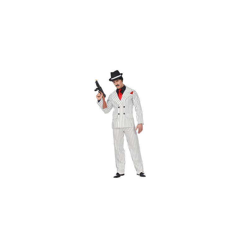 DEGUISEMENT COSTUME GANGSTER BLANC A RAYEURE NOIR TAILLE XL DEGUISEMENT COSTUME GANGSTER BLANC A RAYEURE NOIR TAILLE XL