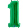 BALLON METALLIQUE CHIFFRE 1 VERT 100 CM