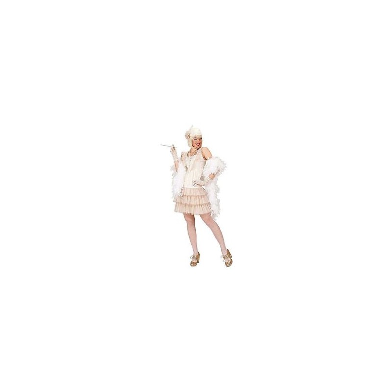 DEGUISEMENT ROBE CHARLESTONE IVOIRE EN DENTELLE TAILLE XL 