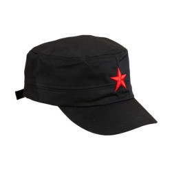 CASQUETTE NOIRE AVEC ETOILE ROUGE 
