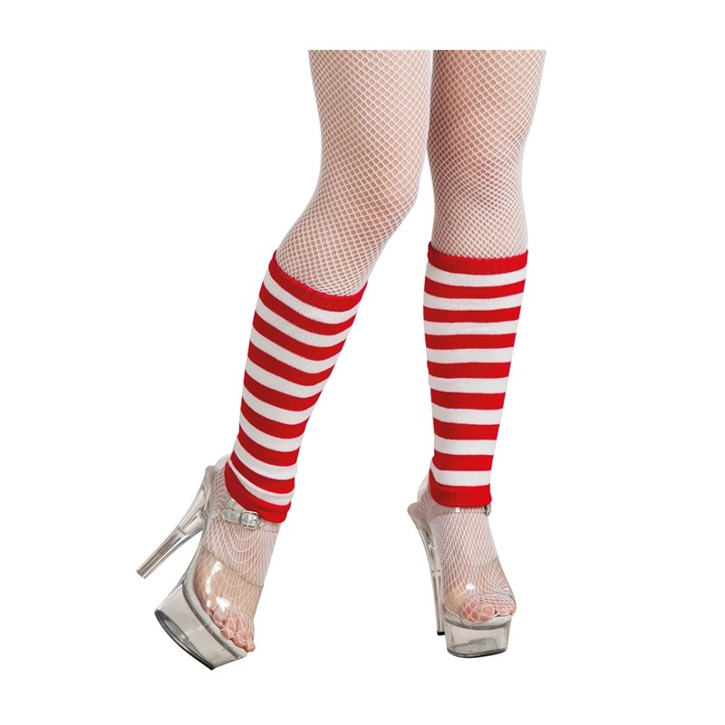 JAMBIERES OU GUETRES  RAYEES BLANC ET ROUGE 
