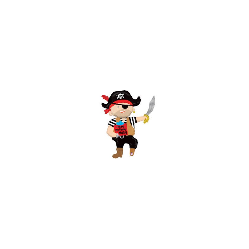 BALLON METALIQUE ANNIVERSAIRE PIRATE AVEC SABRE 112 CM BALLON METALIQUE ANNIVERSAIRE PIRATE AVEC SABRE 112 CM