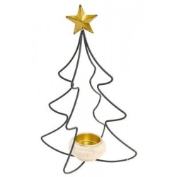 PHOTOPHORE CHAUFFE PLAT SAPIN METAL 