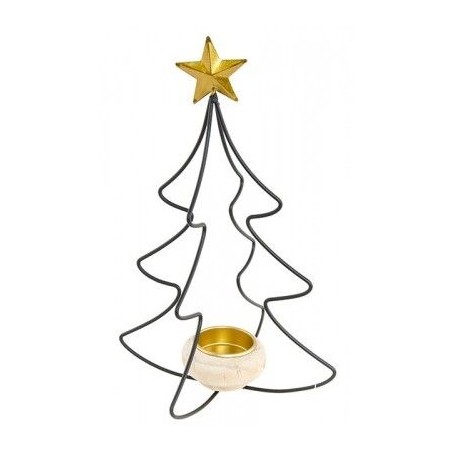 PHOTOPHORE CHAUFFE PLAT SAPIN METAL 