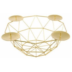 PORTE 4 BOUGIES METAL OR 