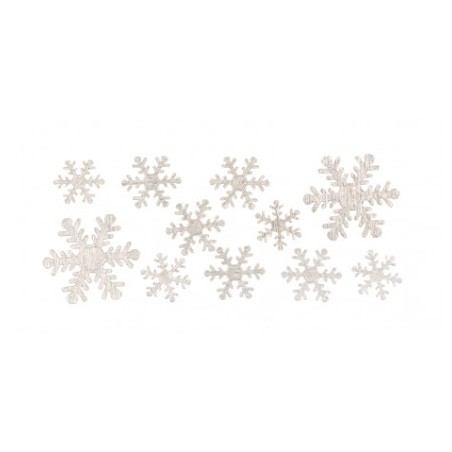SACHET 11 FLOCONS PAILLETTES ADHESIVES ARGENT 