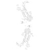 CHEMIN DE TABLE ORGANZA JOYEUSES FETES 28 CM X 5 M BLANC ET ARGENT