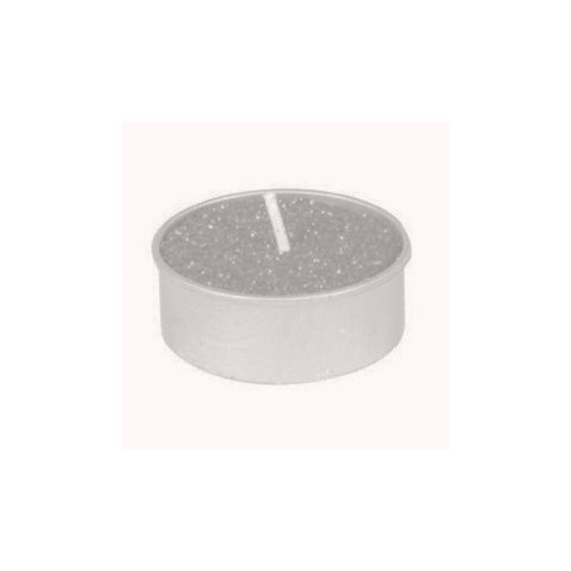 SET DE 6 BOUGIES CHAUFFE PLAT ARGENT PAILLETTE 3.5 CM 