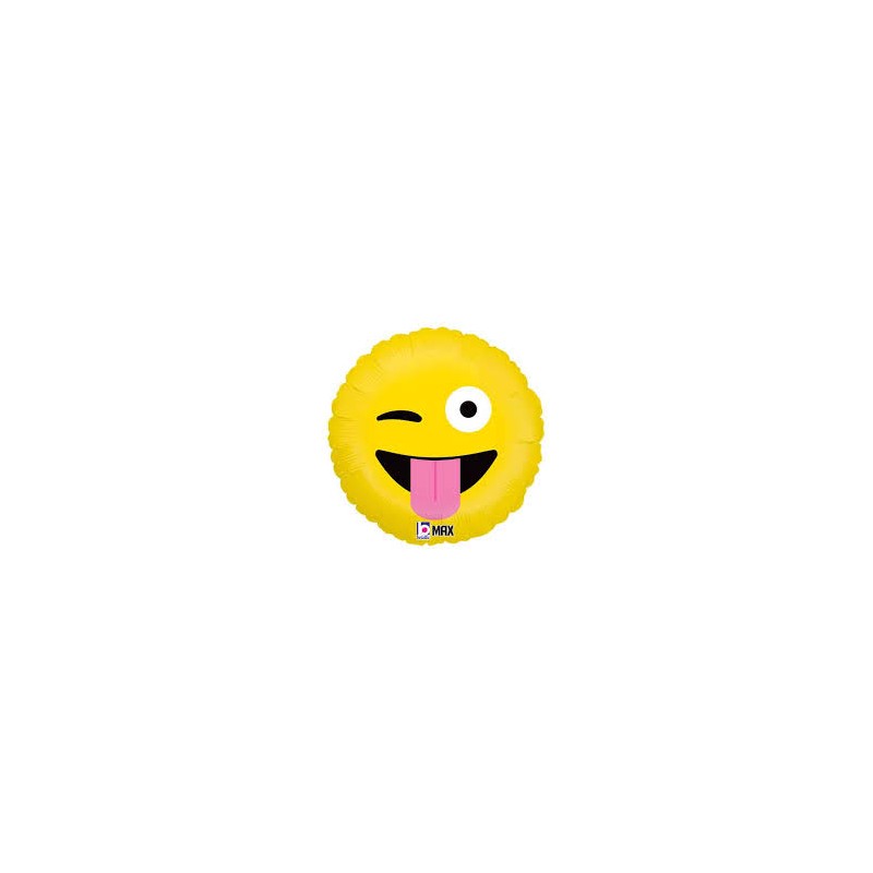BALLON METALLIQUE EMOJI TIRE LA LANGUE 46CM BALLON METALLIQUE EMOJI TIRE LA LANGUE 46CM