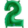 BALLON METALLIQUE CHIFFRE 2 VERT 35CM
