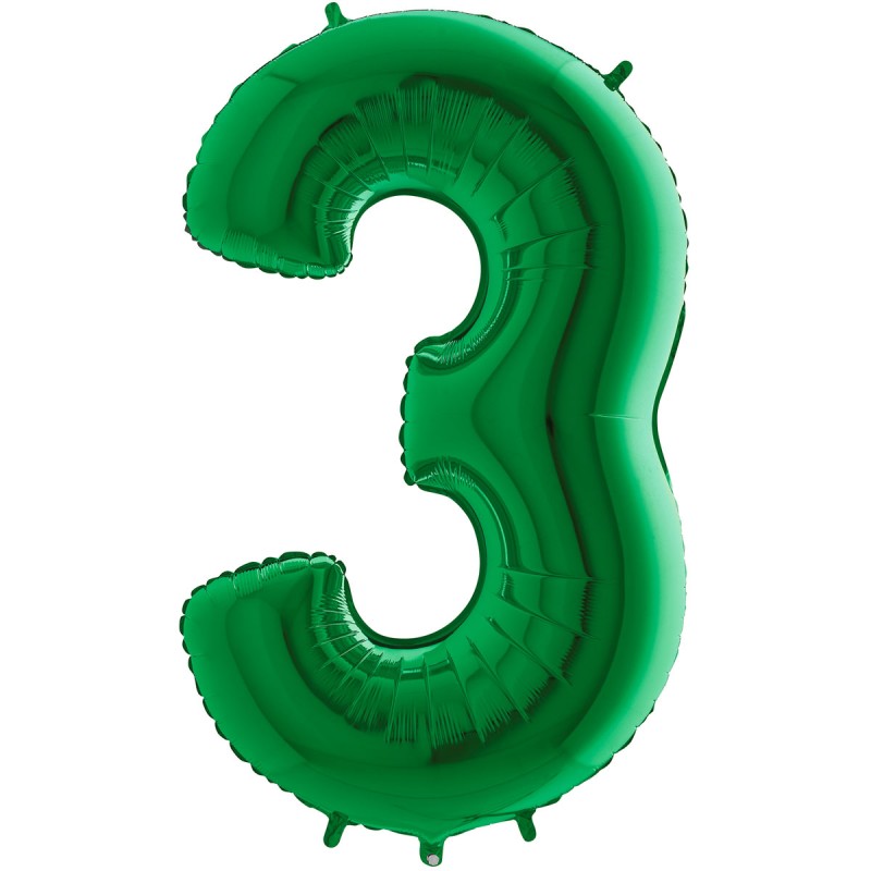 BALLON METALLIQUE CHIFFRE 3 VERT 35 CM BALLON METALLIQUE CHIFFRE 3 VERT 35 CM