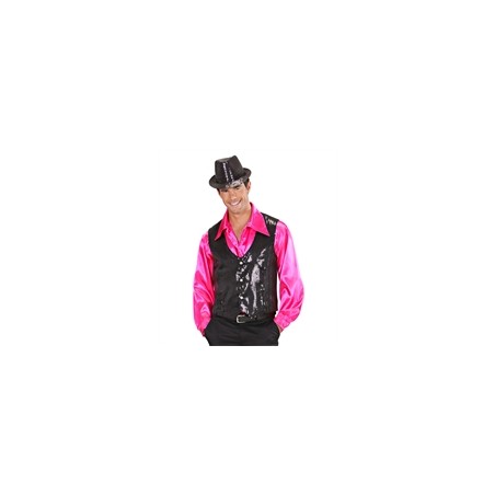DEGUISEMENT GILET SEQUIN NOIR TAILLE L